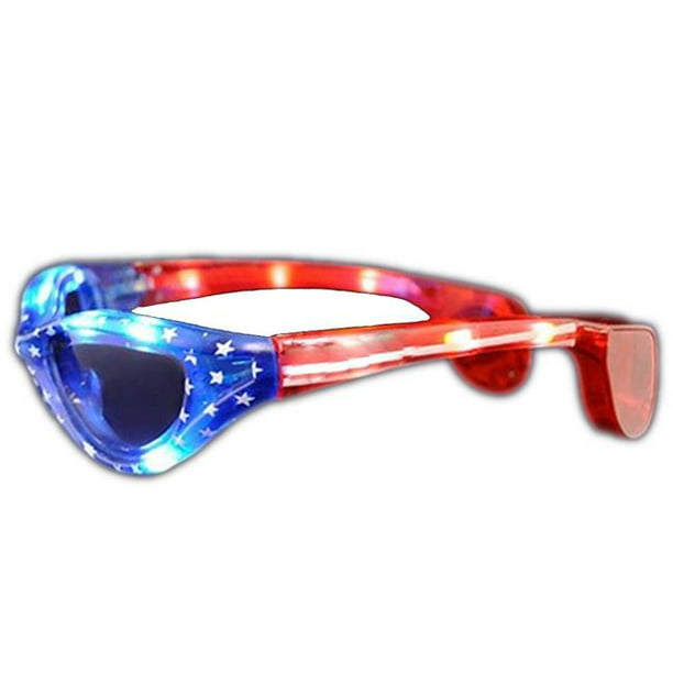 Red White Blue Patriotic USA Glasses Sunglasses Stars & Stripes Adult July 4th